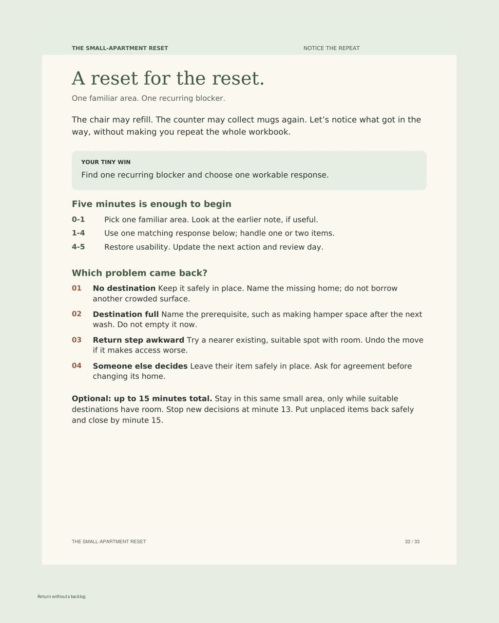 Separate Weekly Reset workbook preview
