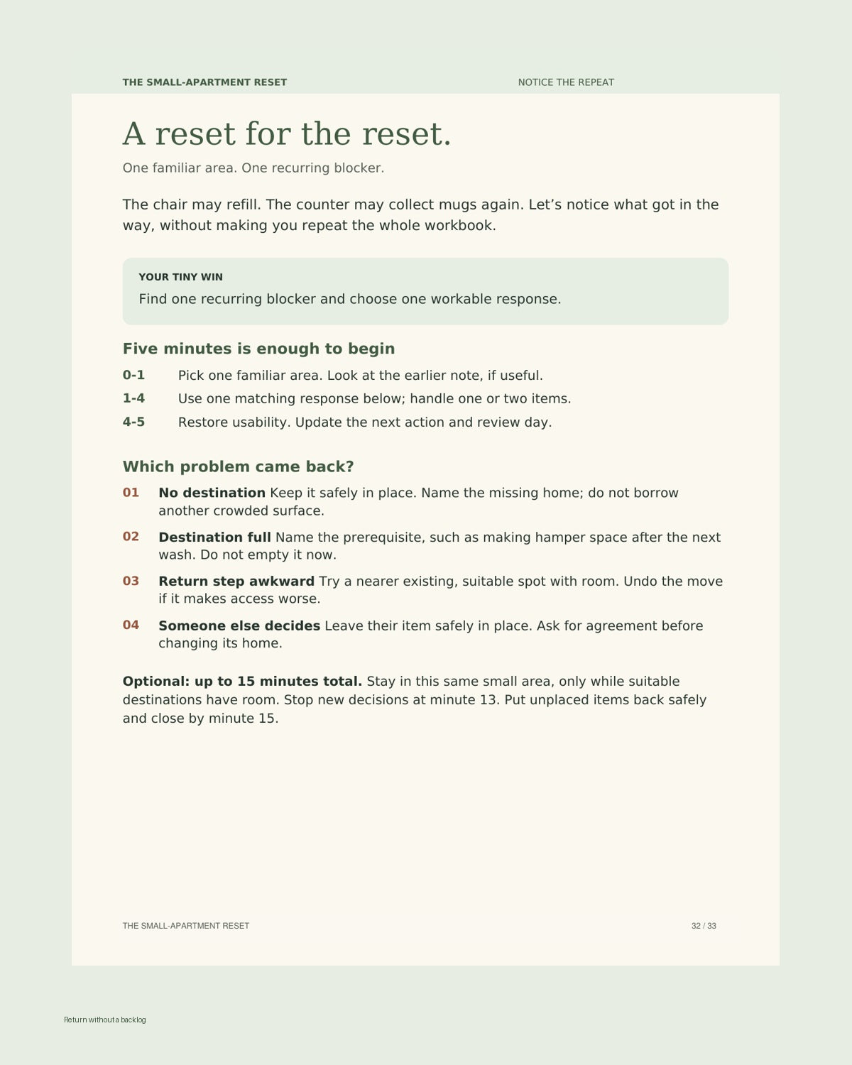Separate Weekly Reset workbook preview